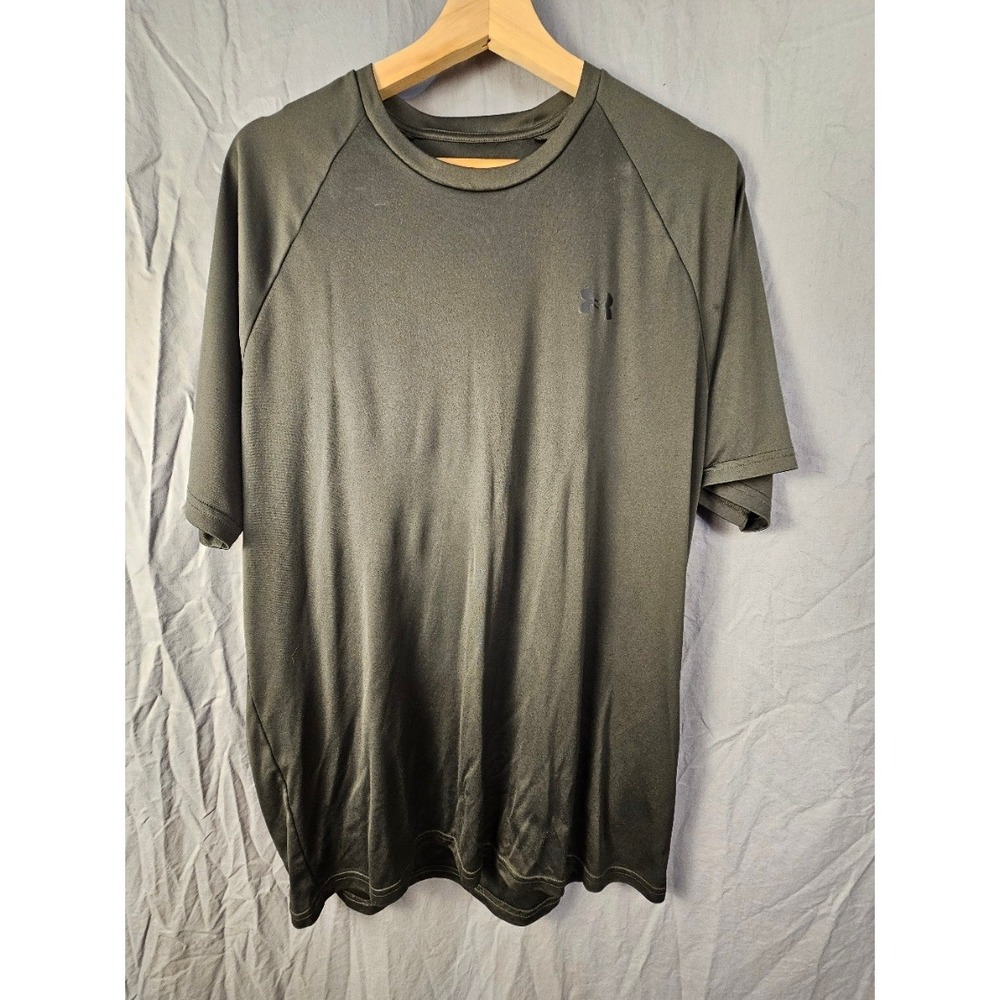 Under Armour HeatGear Mens XL Gray Loose Fit Raglan Short Sleeve Training Shirt